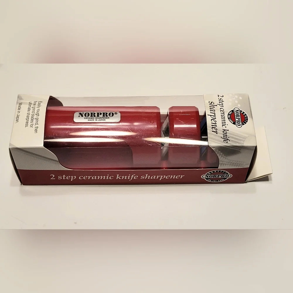 Norpro 2 Step Ceramic Knife Sharpener Red NIB/ NEW Item 1150R